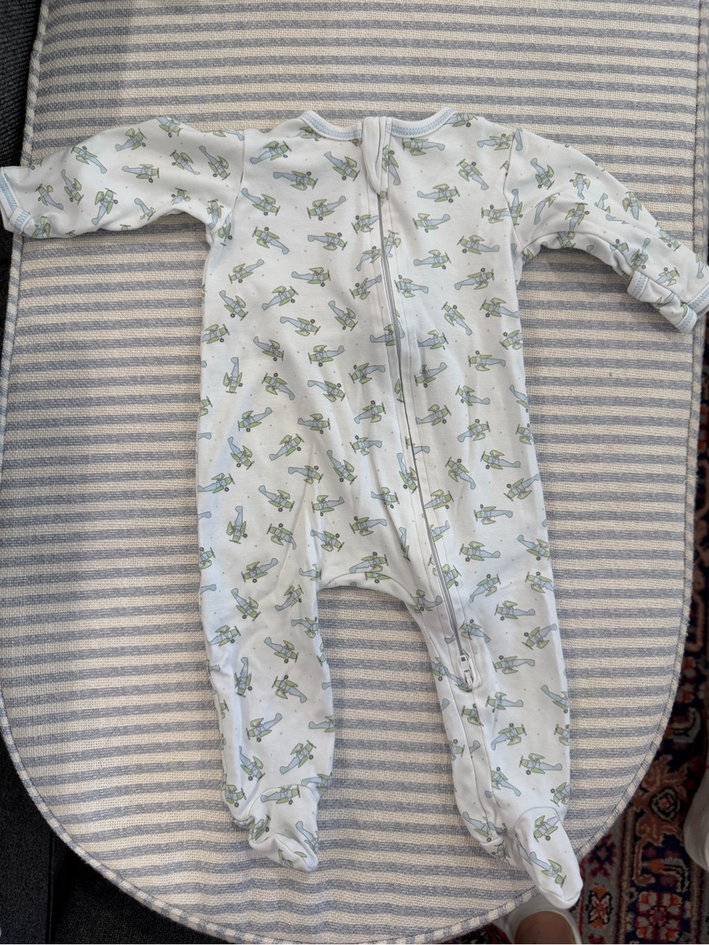 Magnolia Baby, Take Flight Airplane Print Footed One-Piece, Size 3m